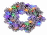 Christabelle 61cm Alpine Snow Christmas Wreath Pre Lit Multi Function LED Timer Pinecone Front 112_WFLAS61