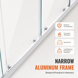 VEVOR Semi-frameless Double Sliding Shower Door SGCC Tempered Glass 1/4" Chrome V952-DBKSMTLYSM6MDOGXSV0