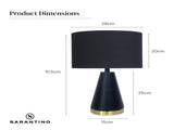 Sarantino Metal Table Lamp in Black and Gold LMP-MLM-50230