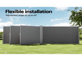 Instahut Side Awning Sun Shade Outdoor Retractable Privacy Screen 2X6M Grey AWN-B-SIDE-BD-200-GREY