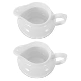 Set of 2 Ceramic Gravy Boats with Handle, Portable Sauce Dispensers for Kitchen and Dining Table V1370-AZ4-15044