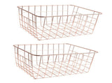 Freezer Basket Rust Proof Large Capacity Iron Storage Bin for Refrigerator Fruits Snacks Drinks 2pcs V1294-YM0901-3117230240513