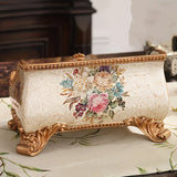 Natural Resin European Storage Box, Hand-Painted with Blooming Flowers A Practical Storage V1232-SNH-SZ-001