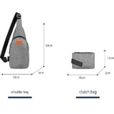 Blue 3 Piece Mens Backpack Set with Sling Bag and Pouch USB Charging Port Large Capacity Laptop V888-ELOSUNG40688