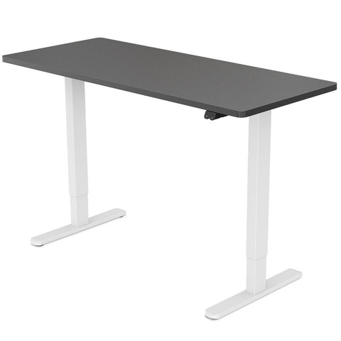 FORTIA Sit Stand Standing Desk, 120x60cm, 72-118cm Height Adjustable, 70kg Load, Black style/White V219-ADKSSTFOBKWT2A