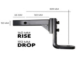 Adjustable Drop Towbar Tow Bar Ball Mount Tongue 2" Hitch Trailer 4000kg V379-TOWBAR5CHR