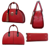 Elegant Red Tote Shoulder Bag with Chinese Vintage Embroidery Casual Everyday Use V1366-AZ2-W-19604