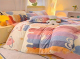 Lucky Heart-Shaped Bedding Set 3-Piece Bedding Heart Pattern Bedding Soft - Love - themed powder V1106-DSZ-BED-001-LOV-150-200CM