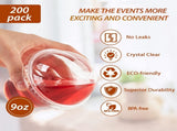 200 PACK 9 oz Clear Plastic Cups With Dome Lids, Crystal Clear Dessert Cups for Ice Cream, Latte, V1258-DP02-C-1340