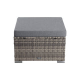 Large Modular Outdoor Ottoman Lounge Set in Grey V264-OTF-509S-541S-LGR