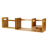 Bamboo Adjustable Bookshelf Book Storage Organizer with Single Drawer for Bedroom Office V1294-YM0901-JY02609