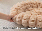 Grey 50cm with Heart-patterned jacquard Plush Round Pet Bed - Soft Donut Cat Bed, Warm Winter Dog V888-ELOSUNG53834