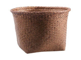 Woven Can,Small Rattan Wastebasket with Open Top,Multi-Purpose Storage Bin for Bedroom,Bathroom and V1369-AZ3-W-14155