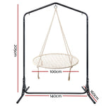 Gardeon Hammock Chair with Stand Nest Web Outdoor Swing 100cm HM-CHAIR-NEST-CREAM-U