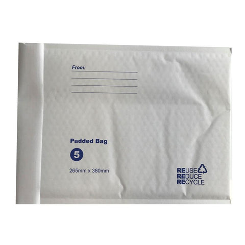 100x Tempest 265x380mm Bubble Mailers No.5 White Padded Eco Mail Bags Envelopes V238-SUPDZ-29092407509072