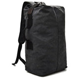 Black Vintage Canvas Backpack Large Capacity Rucksack for Travel and Hiking Rugged Retro Daypack for V888-ELOSUNG38497