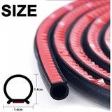 Universal Self-Adhesive D-Shape Rubber Car Door Seal Strip, 18 m Door Weatherstrip Protector, Black V1189-LC-QP-00487