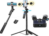 Auto Face Tracking Tripod 360 Rotation with Stand,Android and iPhone Tripod Holder with Remote and V1259-TRIPOD-FACE-360-BT