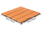 10PCS Interlocking Patio Deck Tiles 30cm x 30cm Outdoor Wood Flooring for Patio Garden Balcony V324-DTWPC-30-ORA-10P