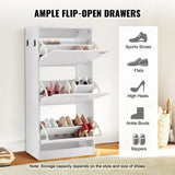 VEVOR Shoe Cabinet with 3 Flip Drawers, Shoe Storage Cabinet for Entryway, 23.6 x 9.33x 47.2 inch V952-FCXJ3C2028INQX03MV0