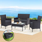 Gardeon 4 Seater Outdoor Sofa Set with Storage Cover Wicker Table Chair DarkGrey ODF-PATIO-17007-GR-AB-COVER