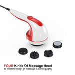 Handheld Vibration Massager Red - 4 Interchangeable Heads Adjustable Speed V238-SUPDZ-12572119433296