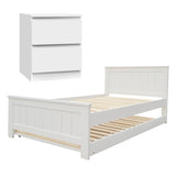 Artiss King Single Bed Frame and Bedside Table WBED-03KS-FURNI-PURE-AB