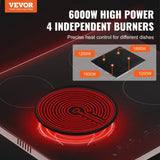 Built-in Electric Cooktop Radiant Ceramic Cooktop 4 Burners 23.2x20.5 inch V952-QRSDTL7200WHA4IGNV3