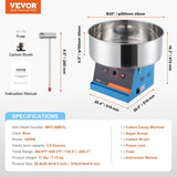 VEVOR Electric Cotton Candy Machine, 1000W Candy Floss Maker, Commercial Cotton Candy Machine with V952-TSMHTJLSWGXMBTCVMV3