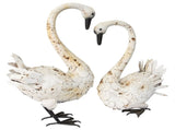 Set 2 Swan Couple Garden Statue 47x73cm V637-74001SWN