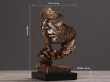 Gold Modern 'Silence is Golden' Abstract Sculpture - Nordic Resin Art Statue for Office & Living V888-ELOSUNG34503