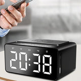 Wireless Charging Bluetooth Speaker with LED Digital Alarm Clock and FM Radio V1263-JX-7050