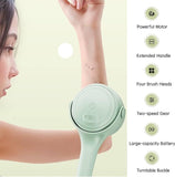 Electric Shower Body Scrubber Brush with 4 Heads, IPX5 Waterproof Rechargeable Back Cleaner for V1107-CS-DDXZSL
