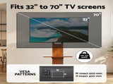Artiss TV Stand 32-70" Wooden Tray Swivel Height Adjustable TV-MOUN-2401-BK-WAL
