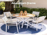 Gardeon Outdoor Dining Set 5 Piece Aluminum WPC Tabletop Patio Furniture FF-DINING-ALU-5SET-WH