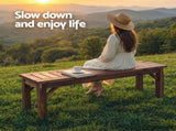 Gardeon Garden Benches Garden Seating Backless Timber Seat 120cm Brown ODF-BENCH-120-CC