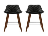 Artiss 2x Bar Stools PU Seat Wooden BA-TW-8206-BKX2