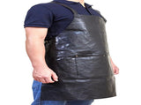 Pierre Cardin Professional Leather Apron Butcher Woodwork Hairdressing Barber Chef - Black V563-PC3433-BLACK