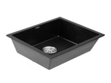 Cefito Kitchen Sink 55x45cm Granite Stone Sink Single Bowl Black SINK-STONE-A-5545-BK