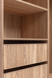 MALMO THREE SHELF/FOUR DRAWER WALK IN WARDROBE - SLIM SHAKER - NATURAL OAK V164-ECW4STB