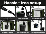 Portable Camping Shower, 6000mAh Rechargeable Outdoor Shower Pump 4 Spray Modes & Speeds, Ipx7 V1107-132-60873-GRY1