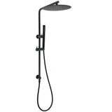 Round 300mm Rain Shower Head Brass Handheld Riser Rail Set Diverter Matt Black V1233-C4902B22PHT006CBKSR112B