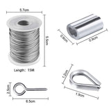 Garden Wire for Sun Shade Tent Installation Railing Decking Fence Anti-Rust 19 Pcs 50 FT Hook & Eye V1370-AZ4-12521