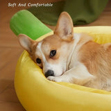 Banana-Shaped Pet Bed Removable Washable Pet Bed Small Medium Dog Bed Cat Bed - Yellow - Size V1106-136-16977-YEL-95-45CM