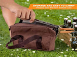 Portable Folding Camping Stove with Grill Stainless Steel Wood- Pit for Hiking, V1107-CS-BXSSKL