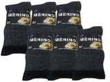 6 Pairs MERINO WOOL SOCKS Mens Heavy Duty Premium Thick Work Socks Cushion in Charcoal V563-6AUSOCKS-CH-11-14