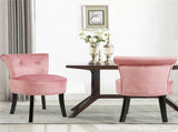 Pink Round Vanity Stool with Padded Seat and Backrest V767-XJJ379-PK-V1