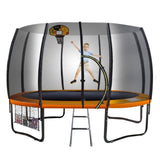 Kahuna 14 ft Springless Trampoline with Basketball Set TRM-KAH-ELA-14D-BB