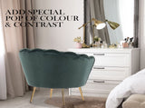 Armchair Lounge Chair Accent Velvet Shell Scallop Ottoman Footstool Round GREEN V274-FT-VAC-ST-1596-GN