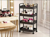 Four-Tier Rolling Cosmetics Storage Rack - Made of durable plastic, equipped with 360-degree swivel V1102-DCSNJ006